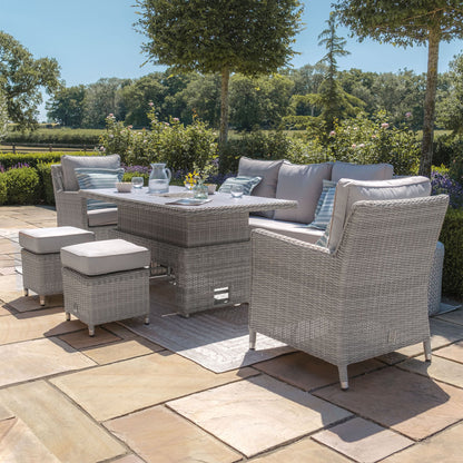 Oxford Sofa Dining Set with Ice Bucket and Rising Table - Ceramic Glass
