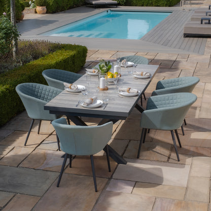 Vienna 6-10 Seat Extending Rectangular Dining Table with Charcoal Frame