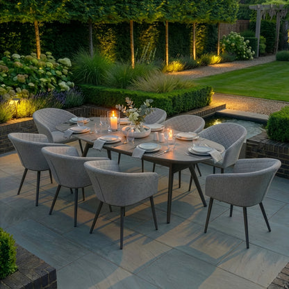 Outdoor Fabric Ambition 8 Seat Oval Dining Set - Latte