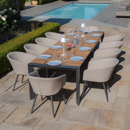 Jakarta Teak Extending 6 - 10 Seat Rectangular Dining Table - Oatmeal