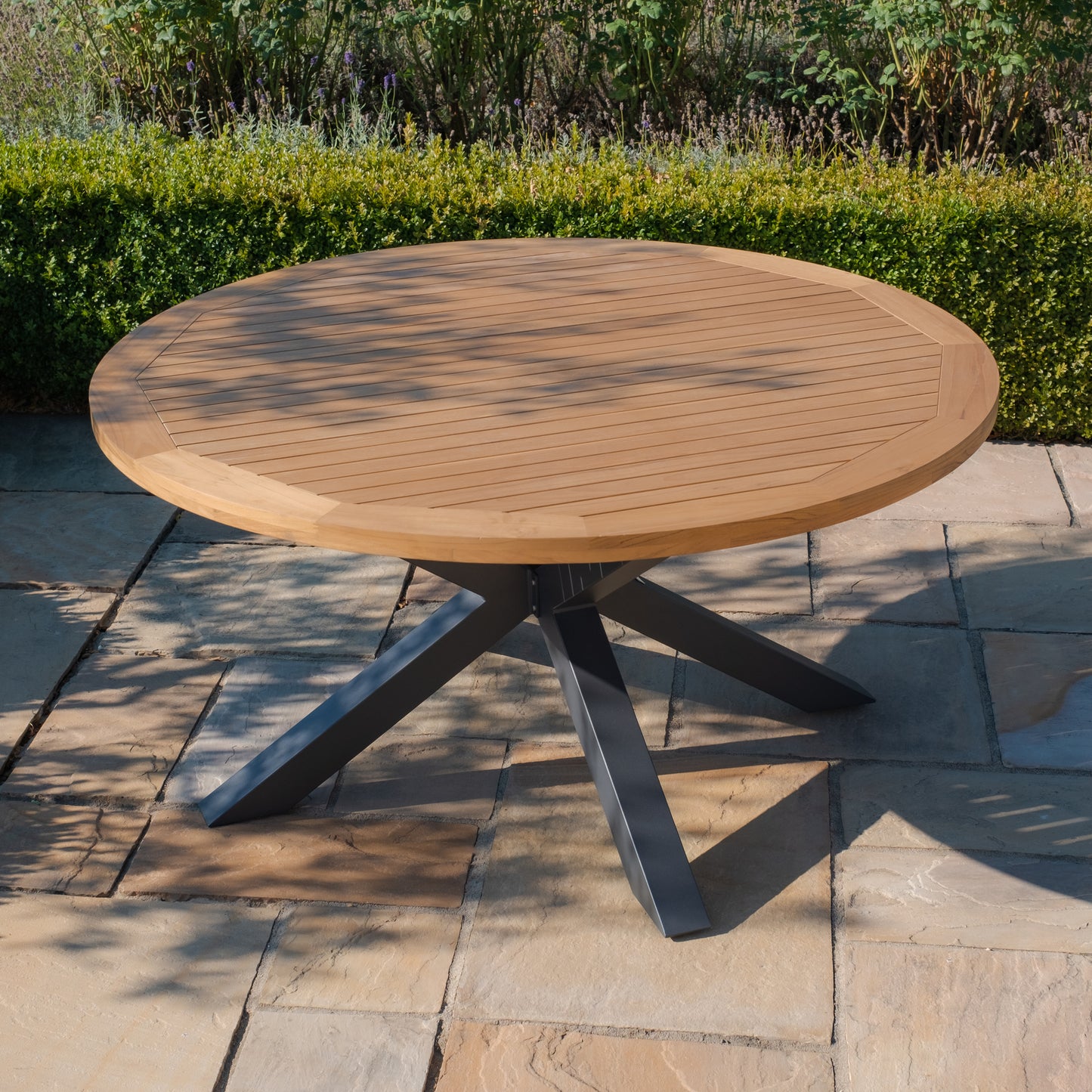 Jakarta Teak 6 Seat Round Dining Table Set - Sage Green