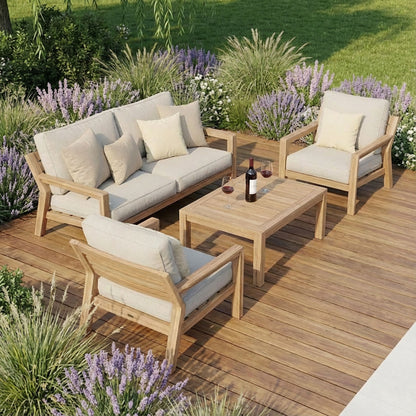 New York 2 Seat Sofa Set - Almond