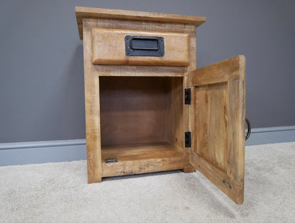 Industrial Mango Wood Bedside Cabinet