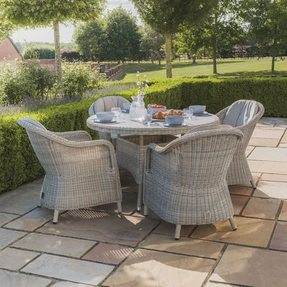 Oxford 4 Seat Round Dining Set With Heritage Chairs - Ceramic Top