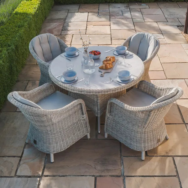 Oxford 4 Seat Round Dining Set With Heritage Chairs - Ceramic Top