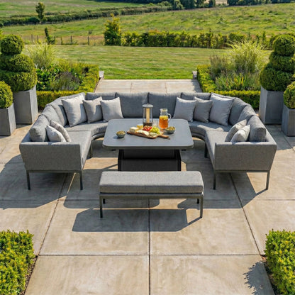 Outdoor Fabric Pulse U Shape Corner Dining Set - Zinc Grey