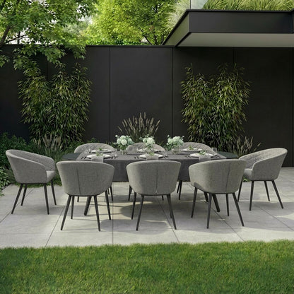 Outdoor Fabric Ambition 8 Seat Oval Dining Set - Zinc Grey