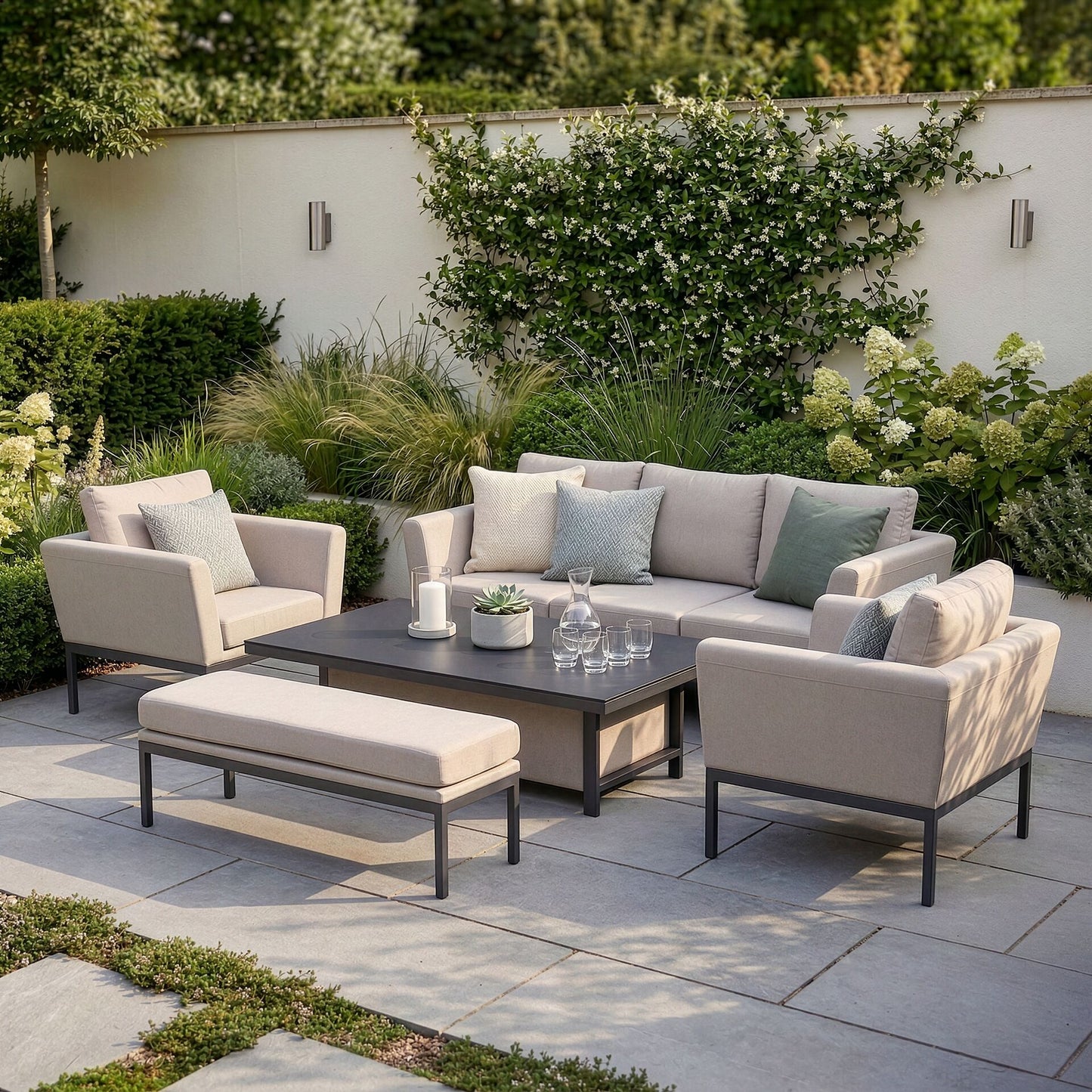 Outdoor Fabric Pulse 3 Seat Sofa Set - Oatmeal