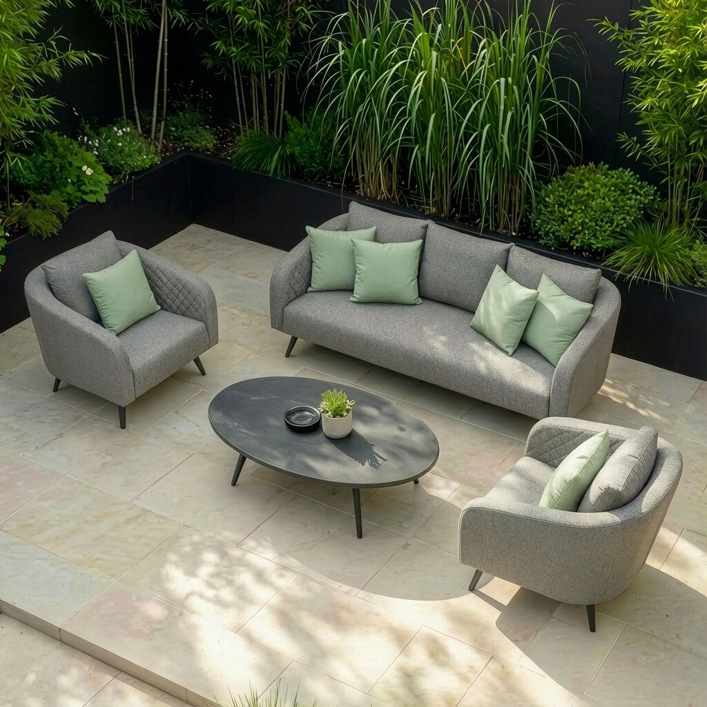 Outdoor Fabric Ambition 3 Seat Sofa Set - Zinc Grey