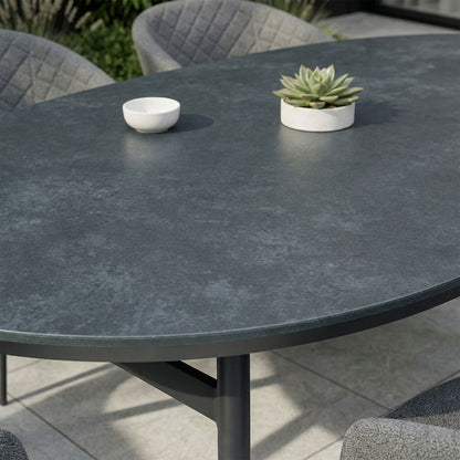 Outdoor Fabric Ambition 6 Seat Oval Dining Set - Zinc Grey
