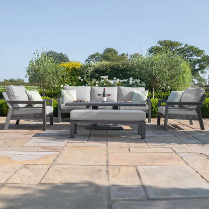 New York 3 Seat Dining Set with Rising Table - Dove Grey