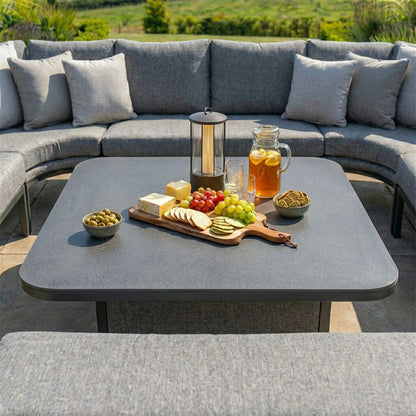 Outdoor Fabric Pulse U Shape Corner Dining Set - Zinc Grey