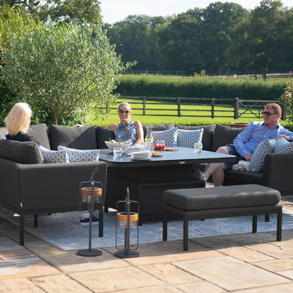 Outdoor Fabric Pulse U Shape Corner Dining Set - Charcoal