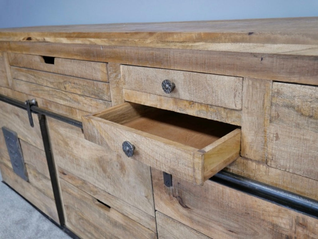 Industrial Mango Wood Large Sideboard