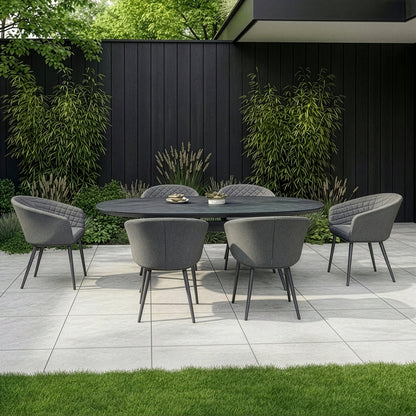 Outdoor Fabric Ambition 6 Seat Oval Dining Set - Zinc Grey