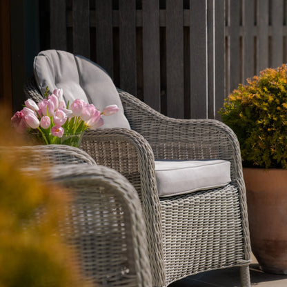 Oxford 3 Piece Rattan Bistro Set - Ceramic Top