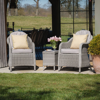Oxford 3 Piece Rattan Bistro Set - Ceramic Top