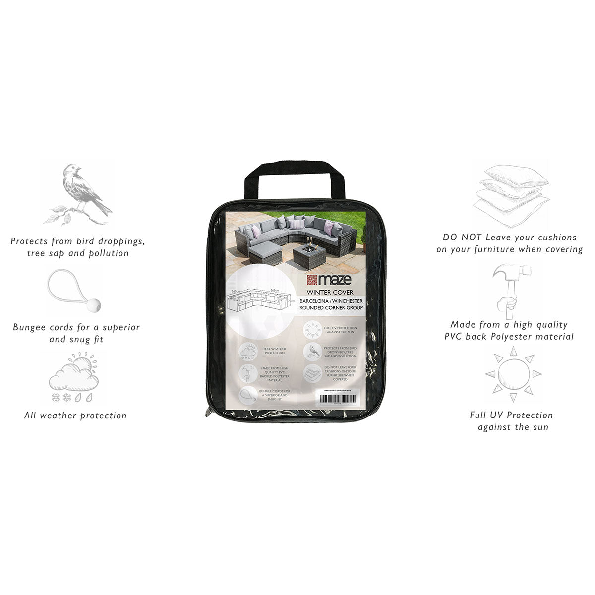 Curved Corner Group Outdoor Cover