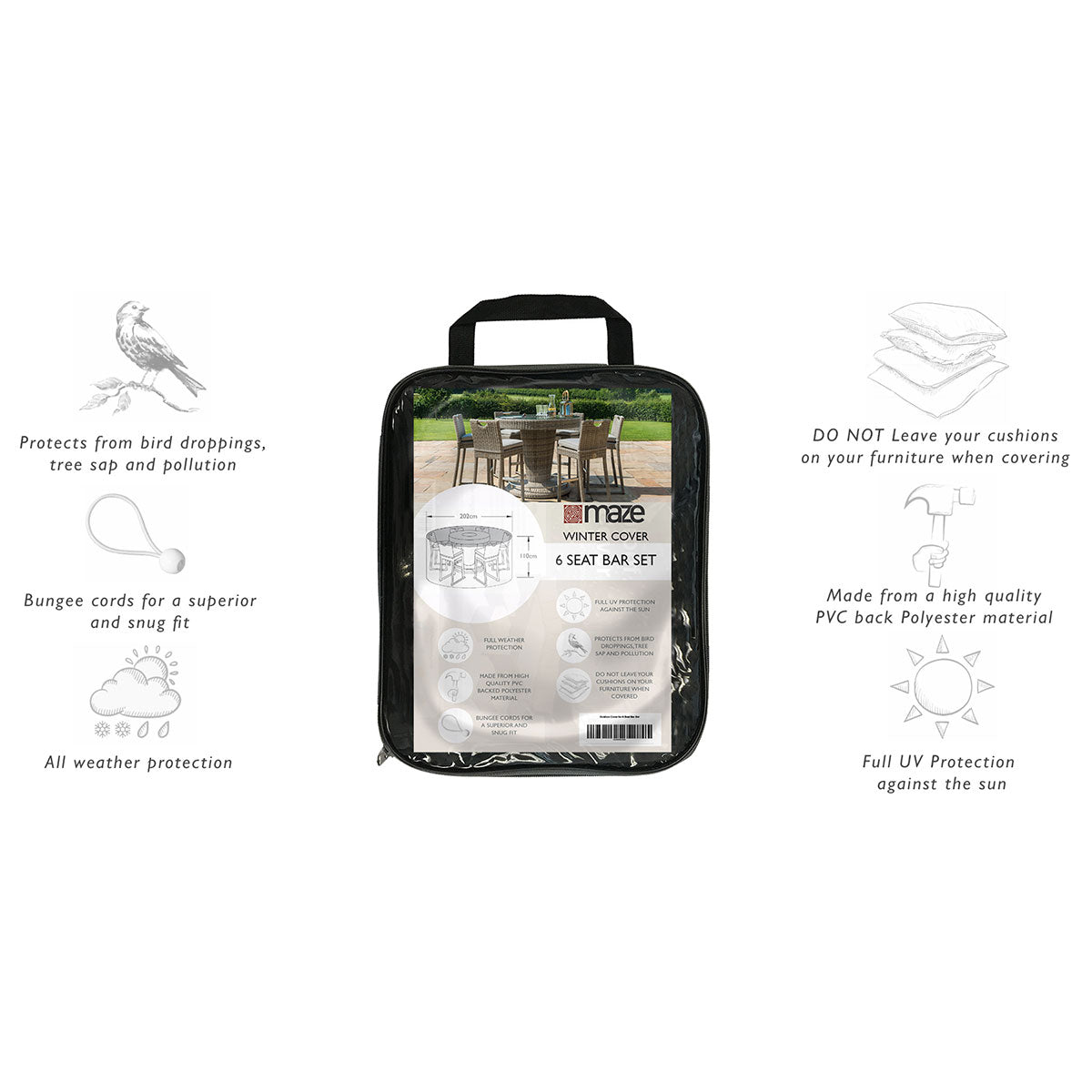 6 Seat Bar Set Outdoor Cover