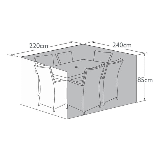 6 Seat Rectangular Table Dining Set Outdoor Cover