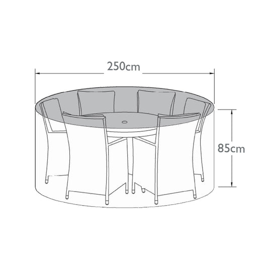 6 Seat Round Table Dining Set Outdoor Cover