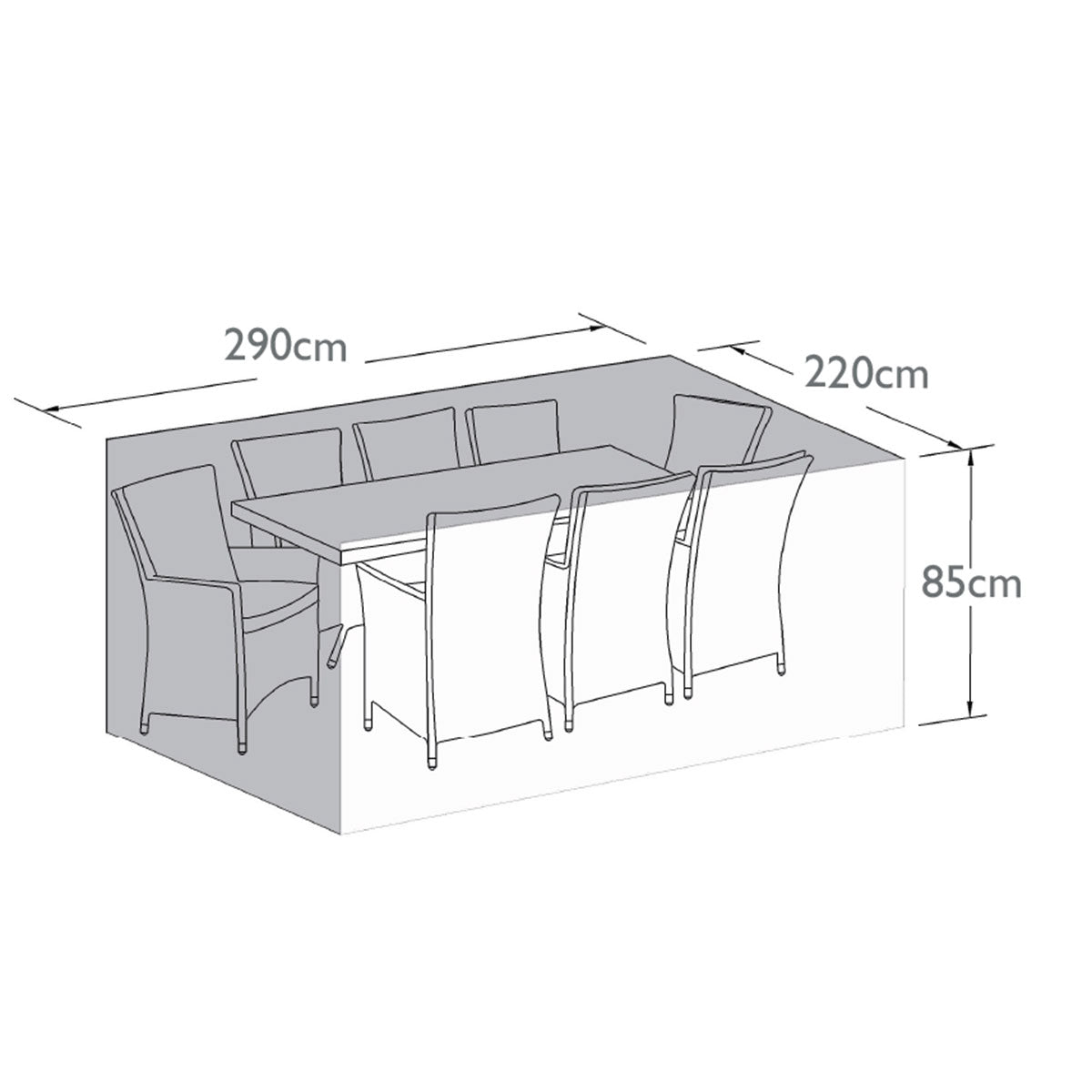 8 Seat Rectangular Dining Set Outdoor Cover