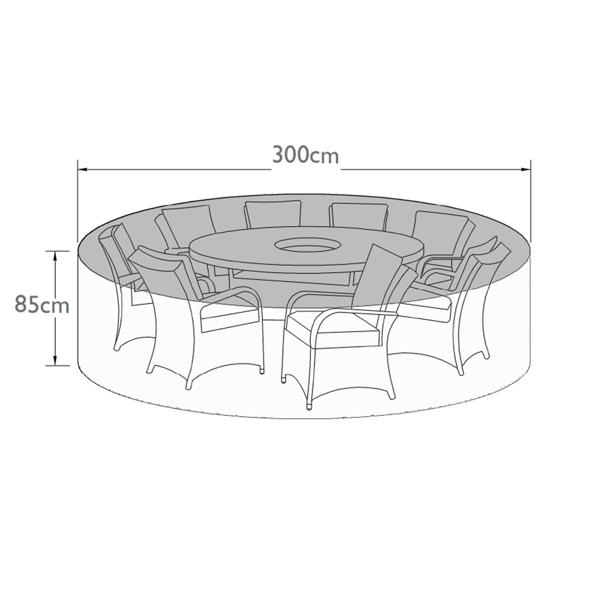 8 Seat Round Dining Set Outdoor Cover