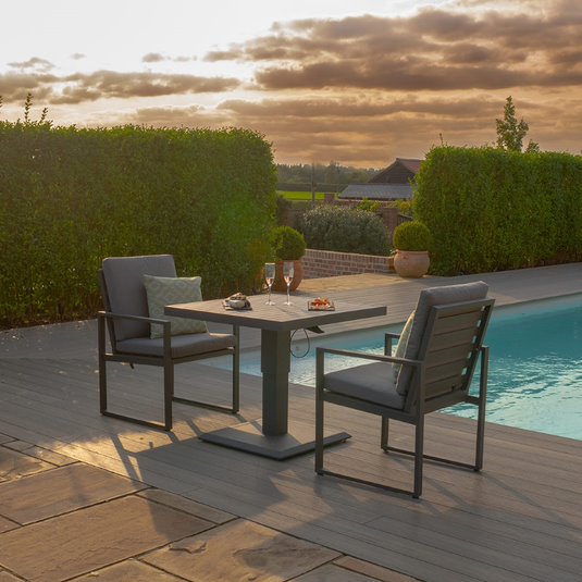 Amalfi 3 Piece Bistro Set with Rising Table