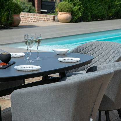 Outdoor fabric Ambition 6 Seat Oval Dining Set - Flanelle