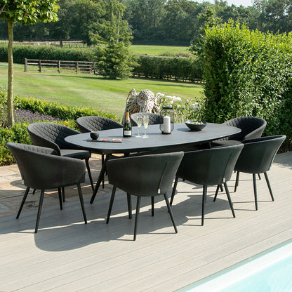 Outdoor Fabric Ambition 8 Seat Oval Dining Set - Charcoal