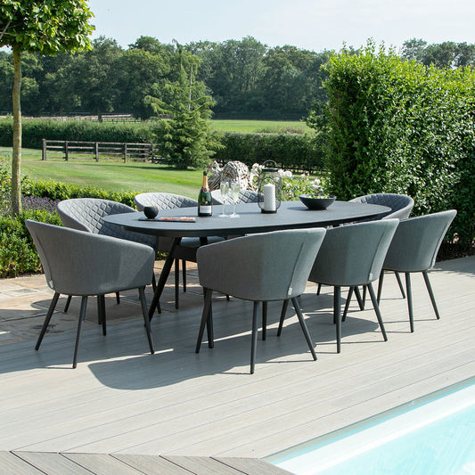 Outdoor Fabric Ambition 8 Seat Oval Dining Set - Flanelle