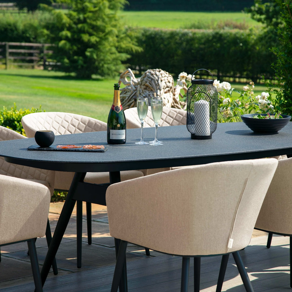 Outdoor Fabric Ambition 8 Seat Oval Dining Set - Taupe