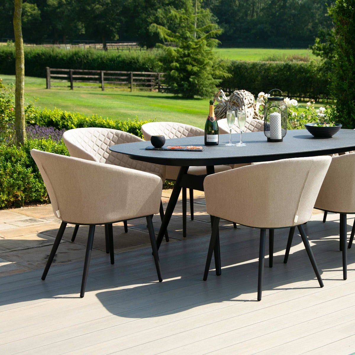 Outdoor Fabric Ambition 8 Seat Oval Dining Set - Taupe