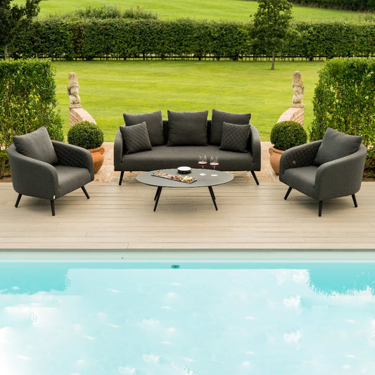 Outdoor Fabric Ambition 3 Seat Sofa Set - Charcoal