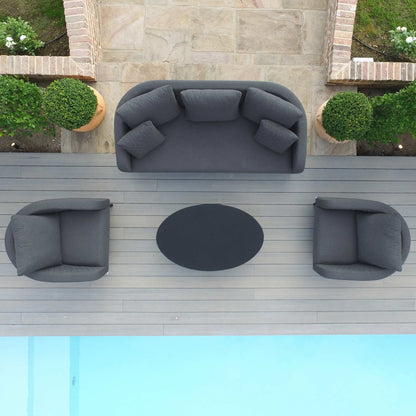 Outdoor Fabric Ambition 3 Seat Sofa Set - Flanelle