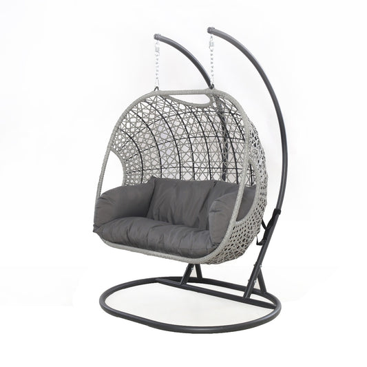 Ascot Double Hanging Chair with Weatherproof Cushions