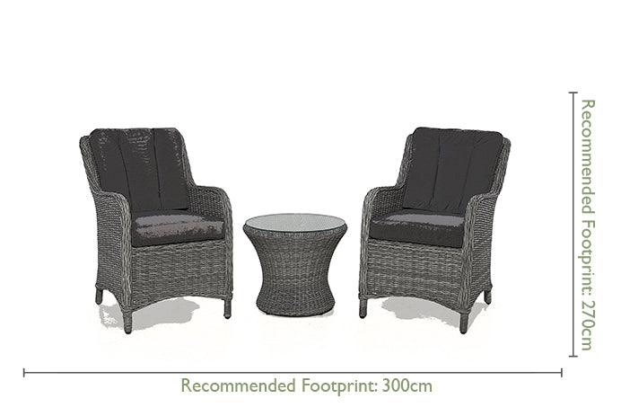 Ascot Bistro Set with Weatherproof Cushions