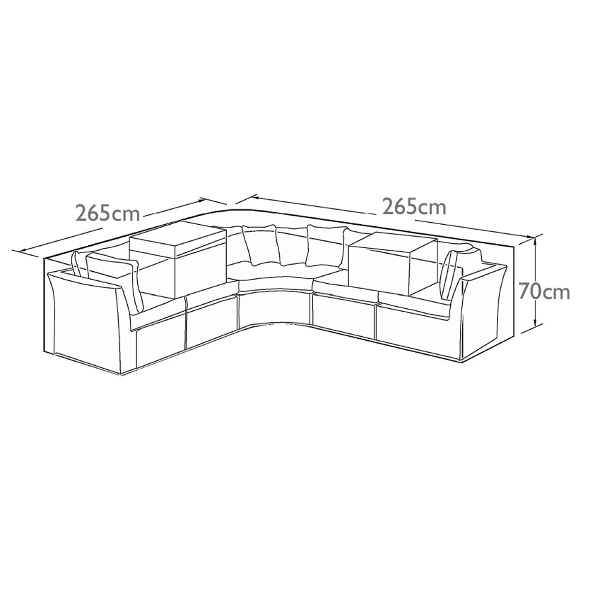 Curved Corner Group Outdoor Cover