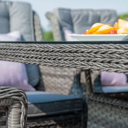 Victoria Rattan 6 Seat Round Dining Set
