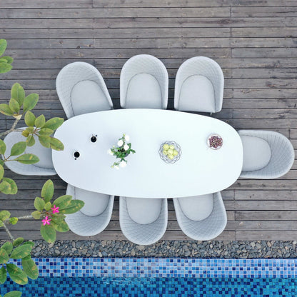 Outdoor Fabric Ambition 8 Seat Oval Dining Set - Lead Chine