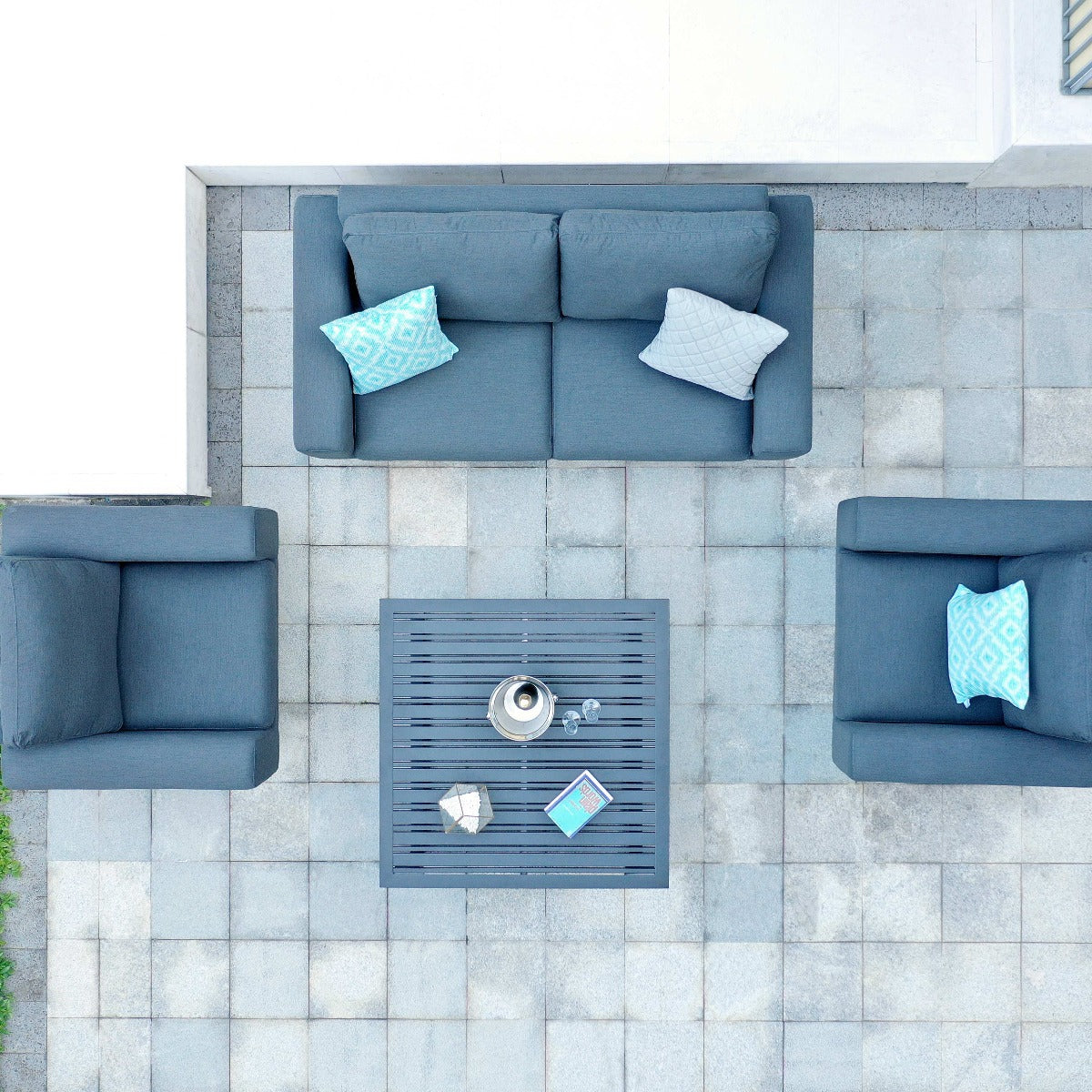 Outdoor Fabric Ethos 2 Seat Sofa Set - Charcoal