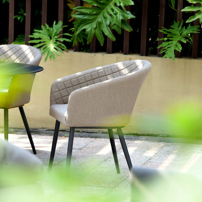 Outdoor fabric Ambition 6 Seat Oval Dining Set - Taupe