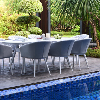Outdoor Fabric Ambition 8 Seat Oval Dining Set - Lead Chine