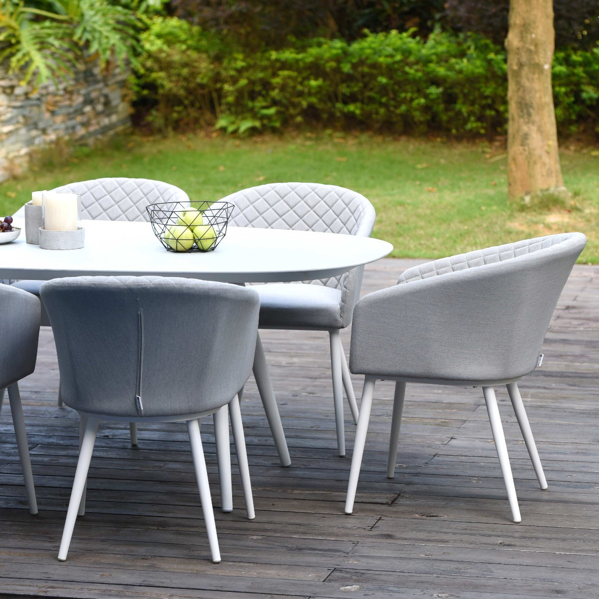 Outdoor Fabric Ambition 8 Seat Oval Dining Set - Lead Chine