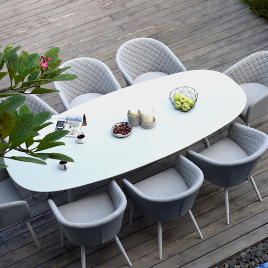 Outdoor Fabric Ambition 8 Seat Oval Dining Set - Lead Chine