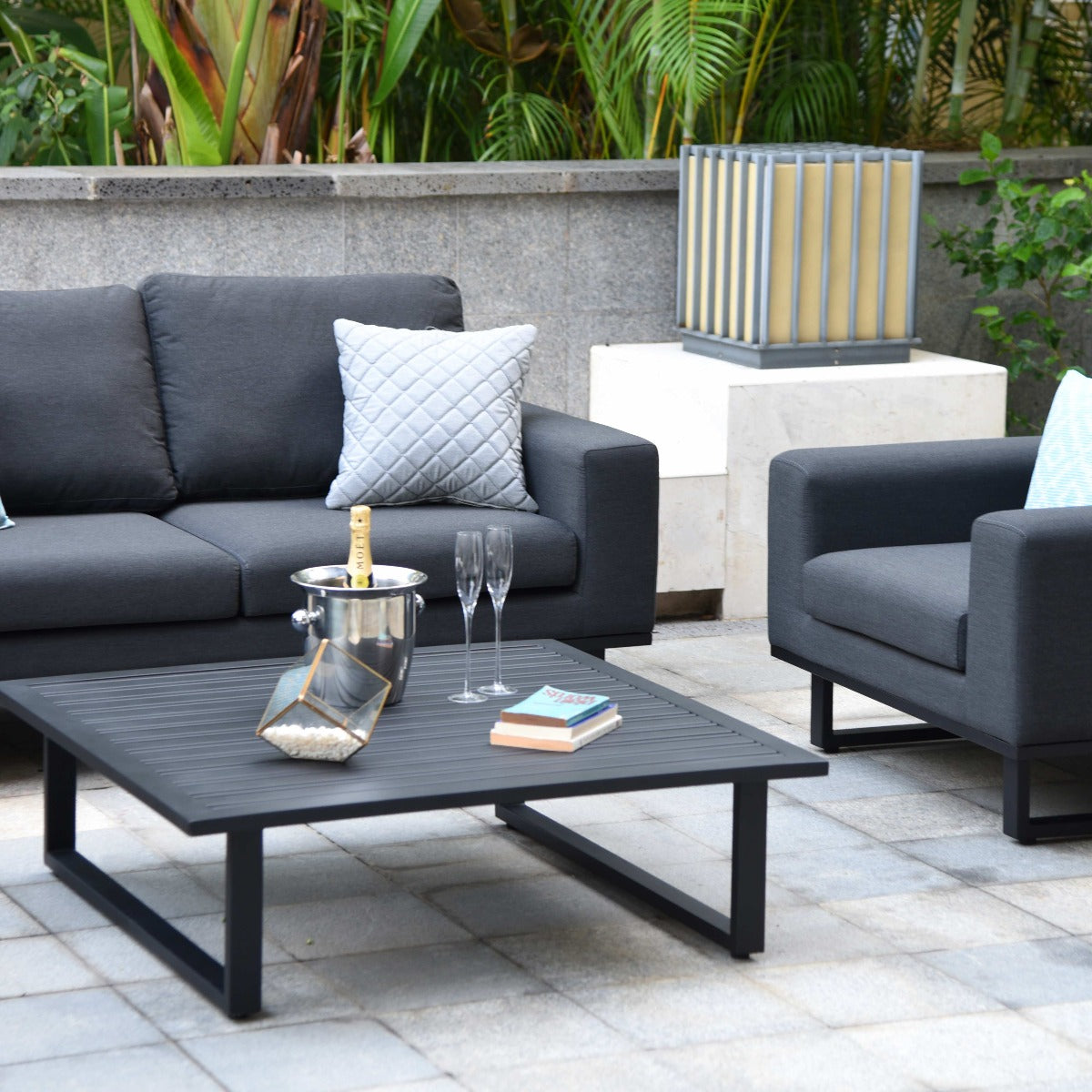 Outdoor Fabric Ethos 2 Seat Sofa Set - Charcoal