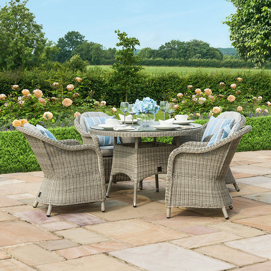 Oxford 4 Seat Round Dining Set with Heritage Chairs
