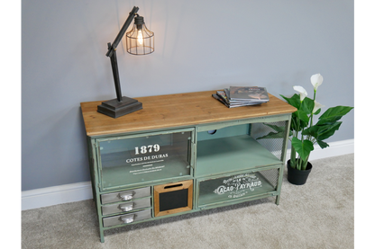 Industrial Small TV Cabinet - Green