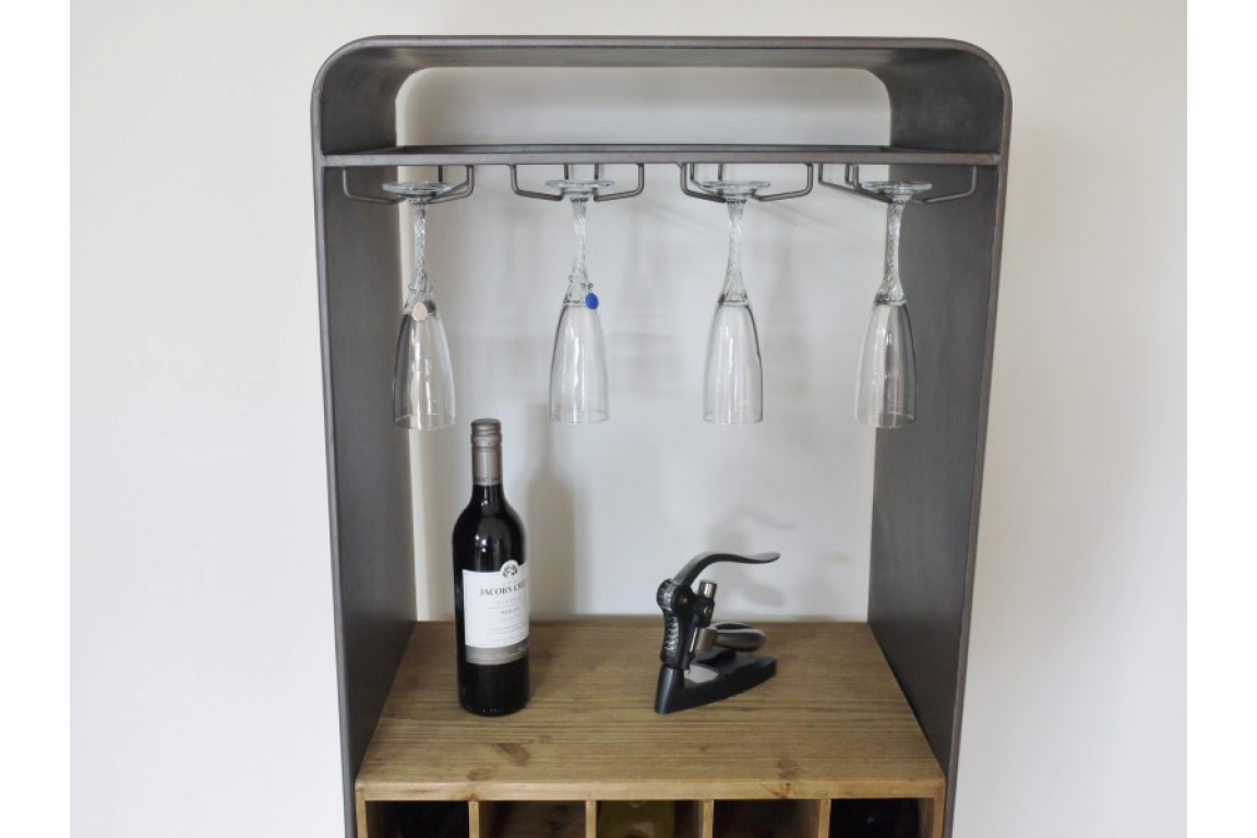 Retro Industrial Wine Cabinet