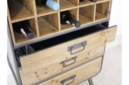 Retro Industrial Wine Cabinet